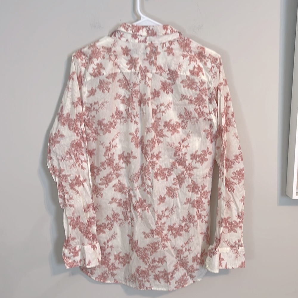 Lauren Ralph Lauren White and Pink Floral Button Down Shirt - Picture 5 of 7